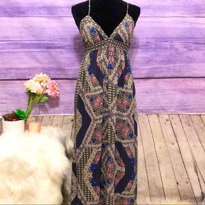 FIRE LOS ANGELES FLORAL BOHO MAXI DRESS